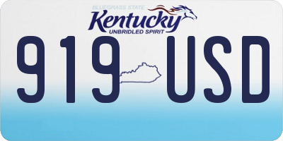 KY license plate 919USD