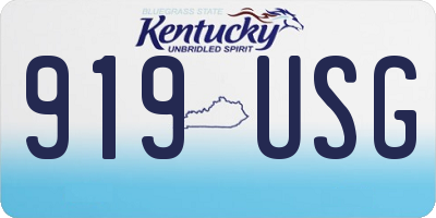 KY license plate 919USG