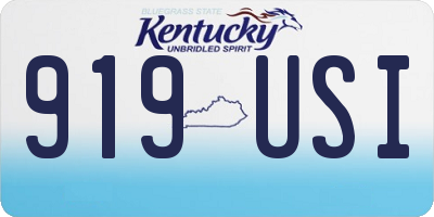 KY license plate 919USI