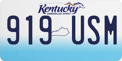 KY license plate 919USM