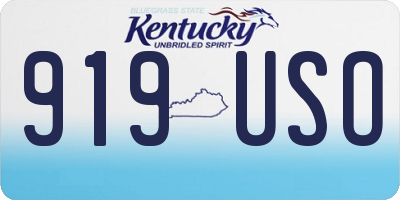 KY license plate 919USO