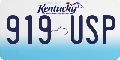 KY license plate 919USP