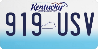 KY license plate 919USV