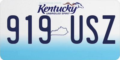 KY license plate 919USZ