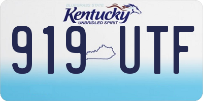 KY license plate 919UTF