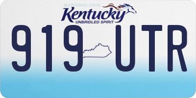 KY license plate 919UTR