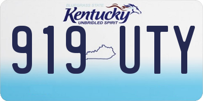KY license plate 919UTY