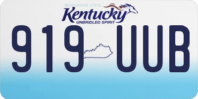 KY license plate 919UUB