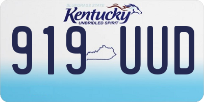 KY license plate 919UUD