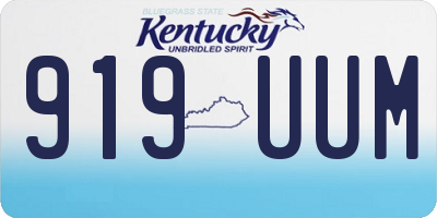 KY license plate 919UUM