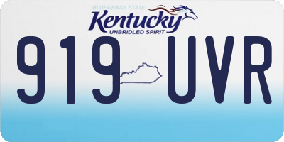 KY license plate 919UVR