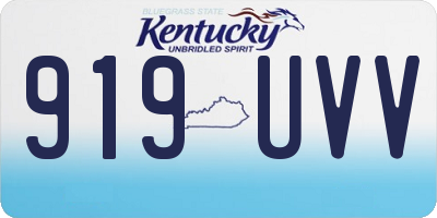 KY license plate 919UVV