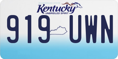 KY license plate 919UWN
