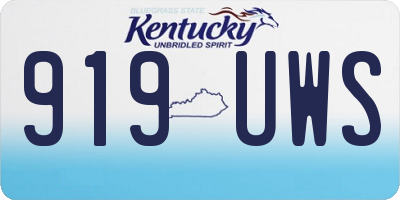 KY license plate 919UWS