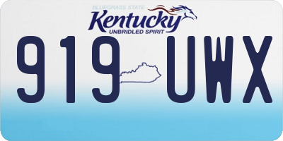 KY license plate 919UWX