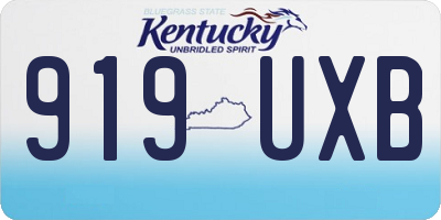 KY license plate 919UXB