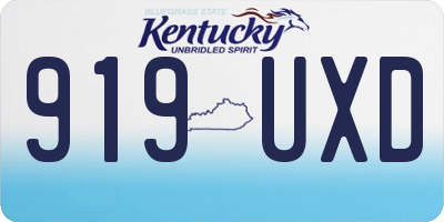 KY license plate 919UXD