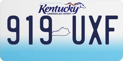 KY license plate 919UXF