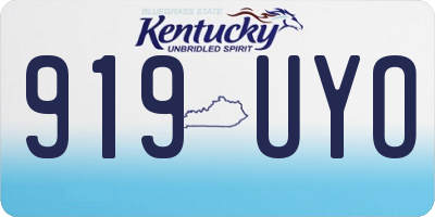 KY license plate 919UYO