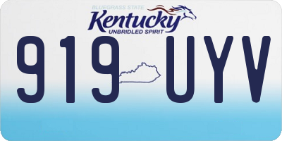 KY license plate 919UYV