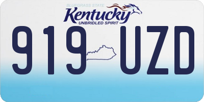 KY license plate 919UZD