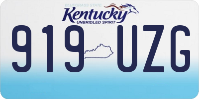 KY license plate 919UZG