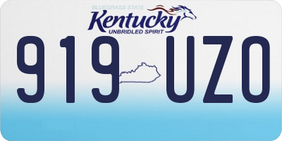 KY license plate 919UZO