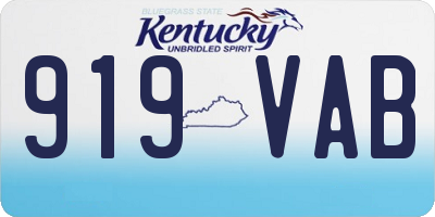 KY license plate 919VAB