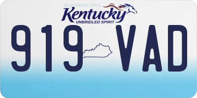 KY license plate 919VAD