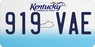 KY license plate 919VAE