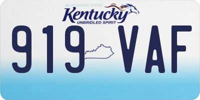 KY license plate 919VAF