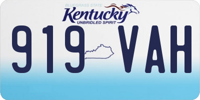 KY license plate 919VAH