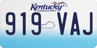 KY license plate 919VAJ