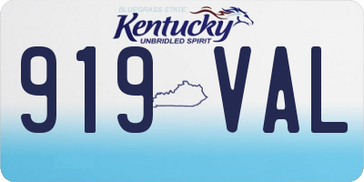 KY license plate 919VAL