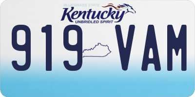 KY license plate 919VAM