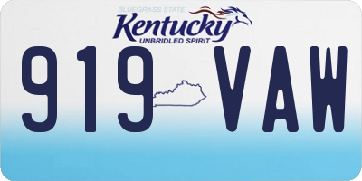 KY license plate 919VAW