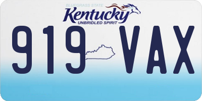 KY license plate 919VAX