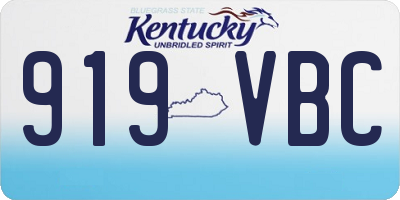KY license plate 919VBC