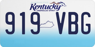 KY license plate 919VBG