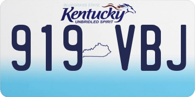 KY license plate 919VBJ