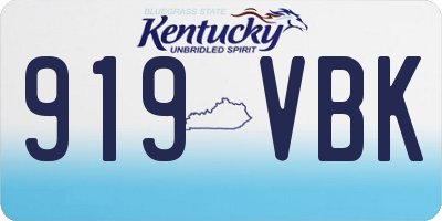 KY license plate 919VBK