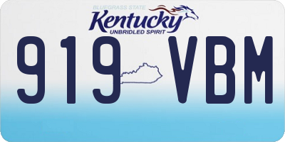 KY license plate 919VBM