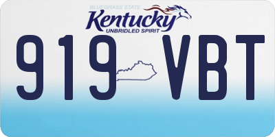 KY license plate 919VBT