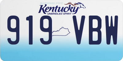KY license plate 919VBW