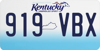 KY license plate 919VBX