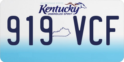 KY license plate 919VCF