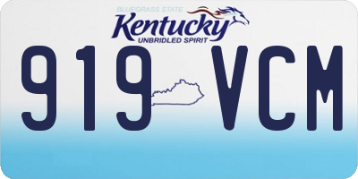 KY license plate 919VCM