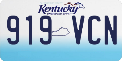 KY license plate 919VCN