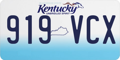 KY license plate 919VCX