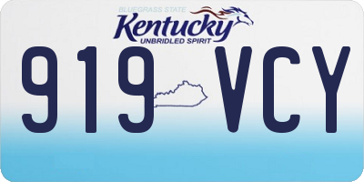 KY license plate 919VCY